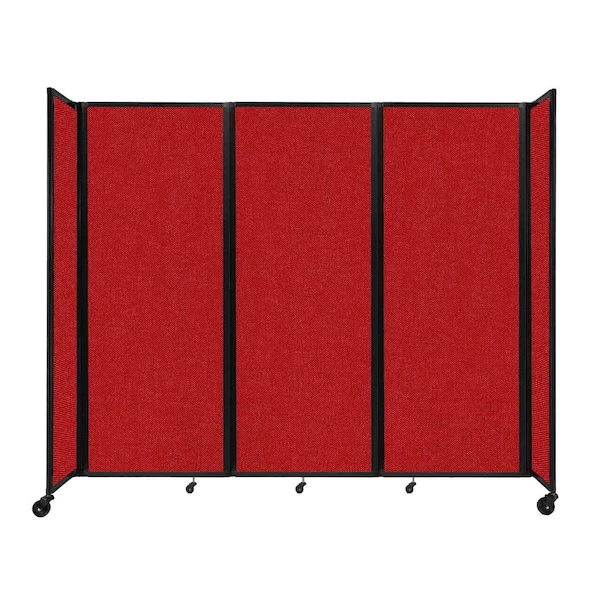 Room Divider 360 Folding Portable Partition 8'6" x 7'6" Red Fabric